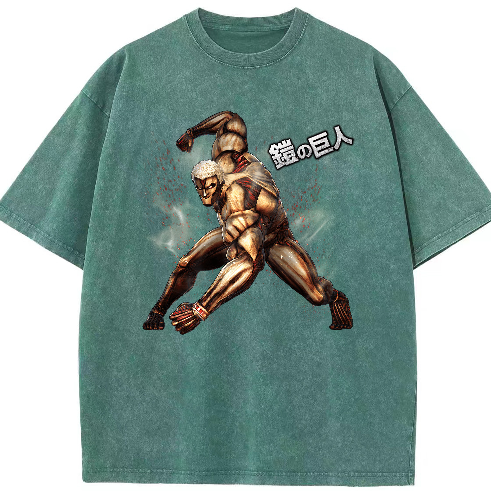 （画像用） 進撃の巨人 Attack on Titan 綿100% ヴィンテージ風 半袖Tシャツ（フロントプリント）